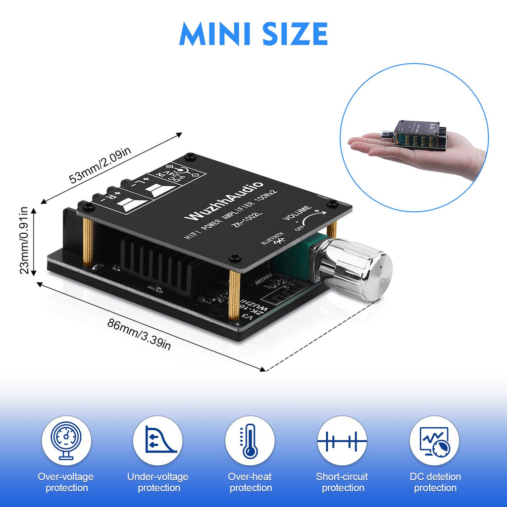 200W Audio Power Amplifier Board with Bluetooth and AUX Inputs E20531
