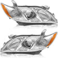 2007-2009 Toyota Camry Headlight Assembly Pair Chrome Housing Clear Lens B894254
