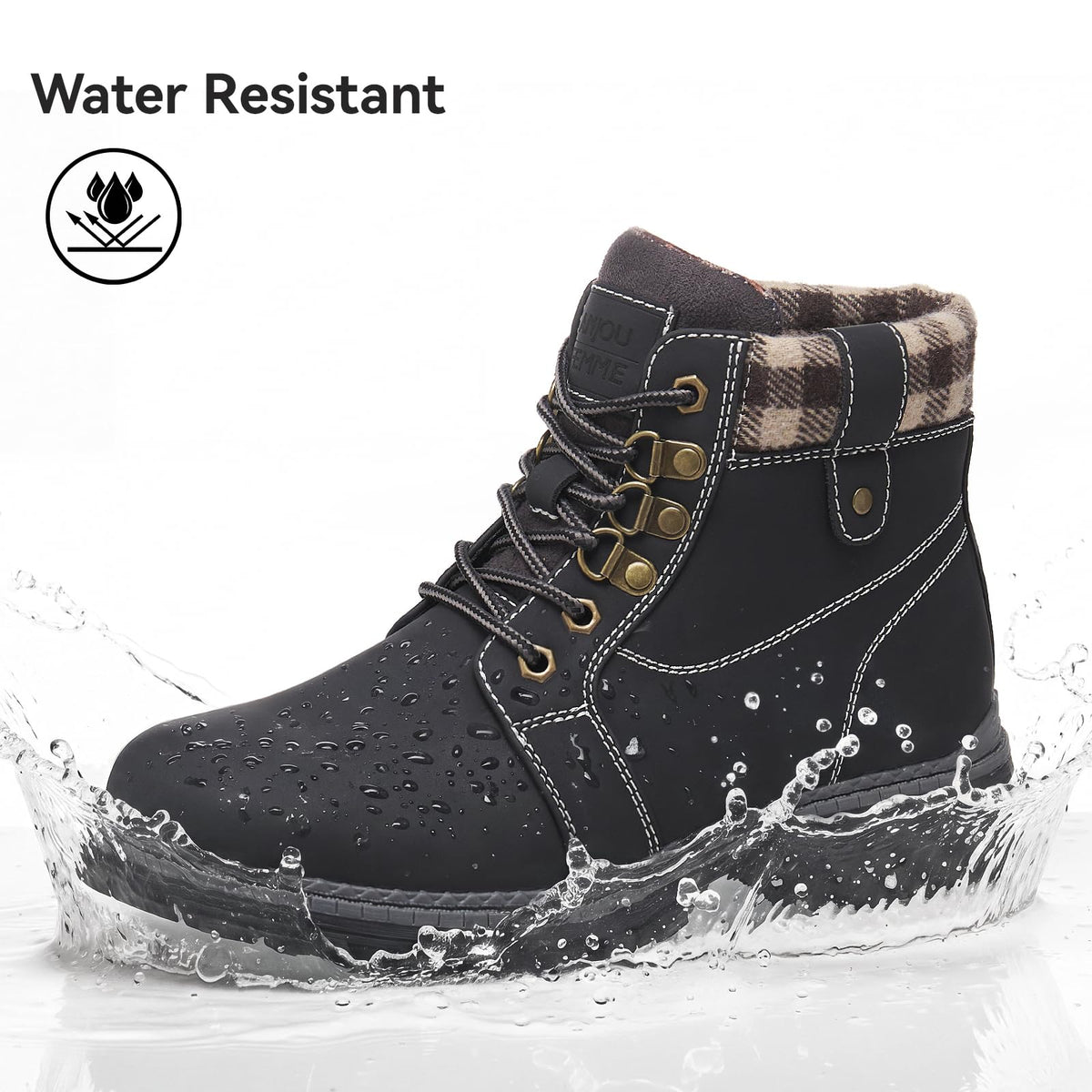 Waterproof Lightweight Fur Lined Hiking Boots A3302