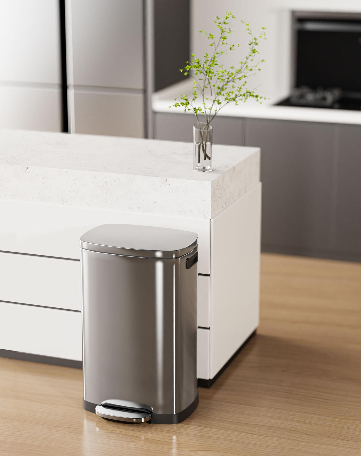 13 Gal Stainless Steel Kitchen Trash Can P707997