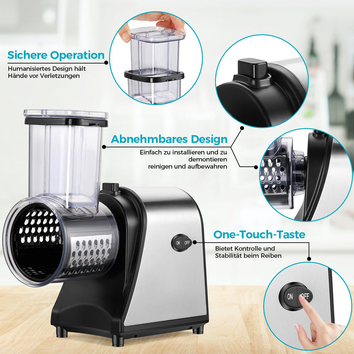 Electric Stainless Steel Vegetable Slicer with 5 Blades C809241