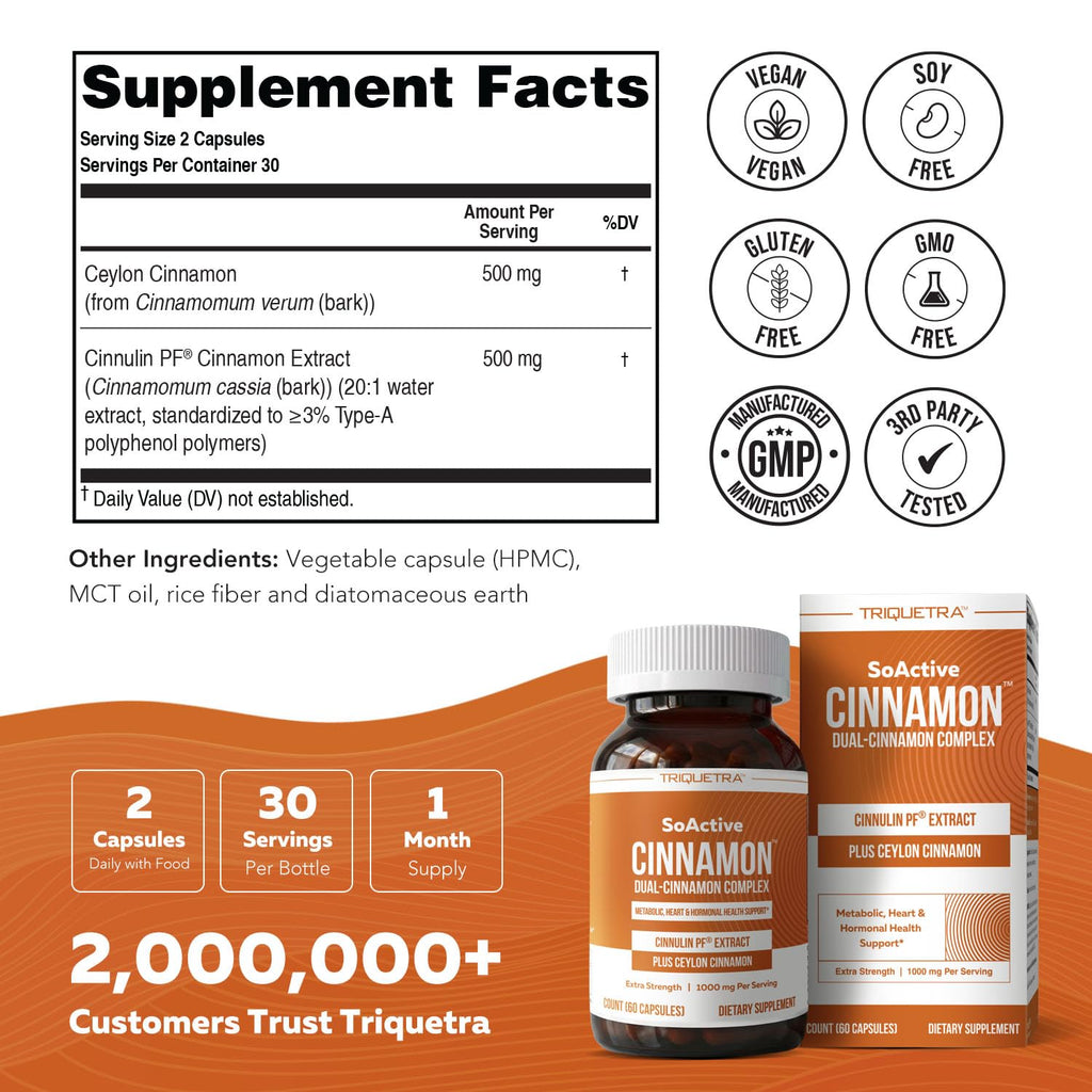 Cinnamon 1000mg Extract 60 Vegan Capsules Y40741