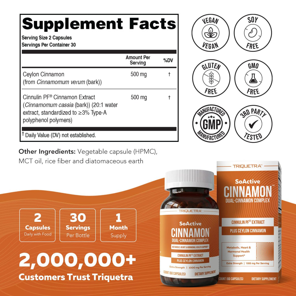 Cinnamon 1000mg Extract 60 Vegan Capsules Y40741
