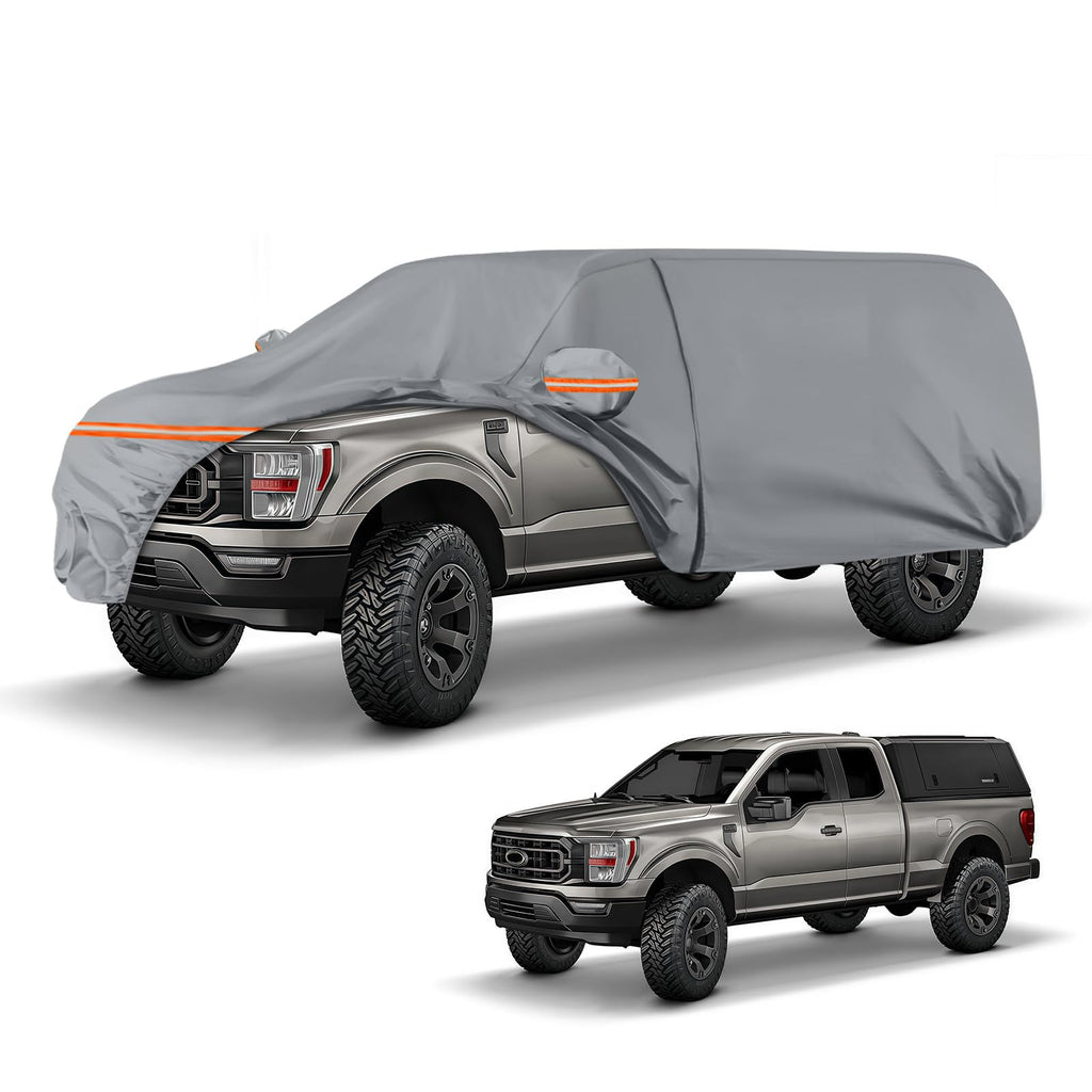 Waterproof Truck Cover for CrewCab 5.5/5.7/5.8 ft with Camper Shell Topper O474272