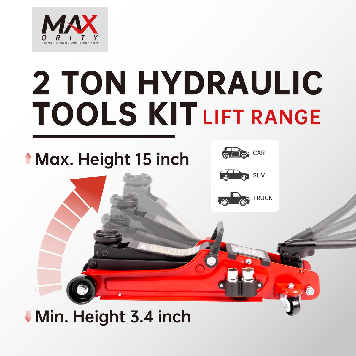 2-Ton Hydraulic Low Profile Trolley Floor Jack with Carrying Case and Tire Tool Kit H426