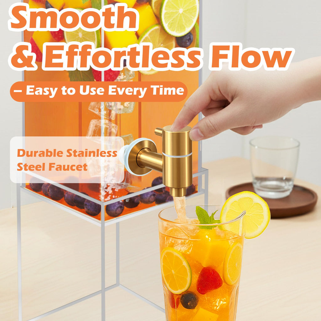 2 Gallon Drink Dispenser with Airtight Valve and Acrylic Stand P34245