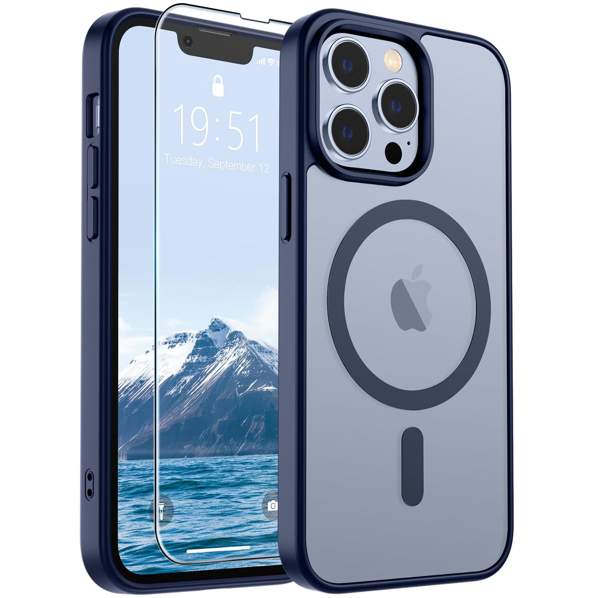 Magnetic iPhone 13 Pro Max Case Navy Blue H2071