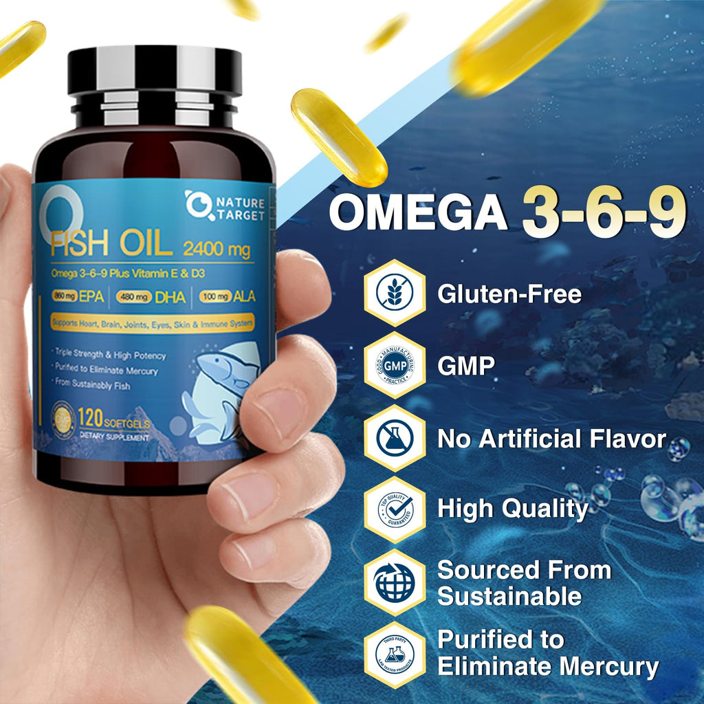 Omega 3 6 9 Fish Oil 2400mg 120 Softgels P99400