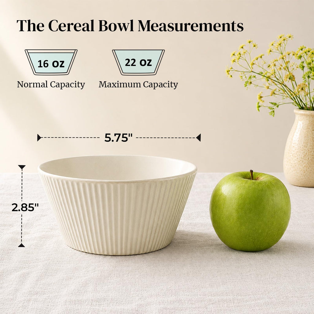 16 OZ Cereal Bowls Set of 4 and 8.5" Serving Bowls Set of 4 W454075