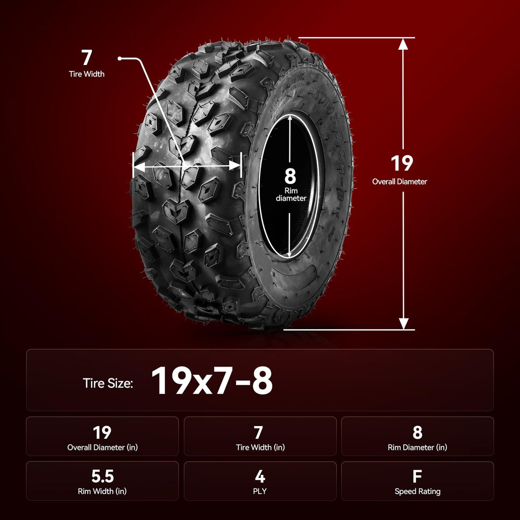 ATV UTV All-Terrain Tires 19x7-8 Set 2 L34357