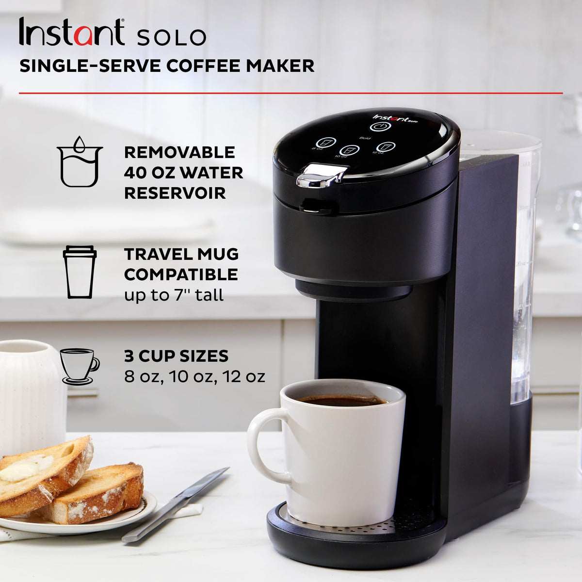 Single Serve K-Cup Pod Compatible Coffee Maker with 40oz Water Reservoir, Black H951938