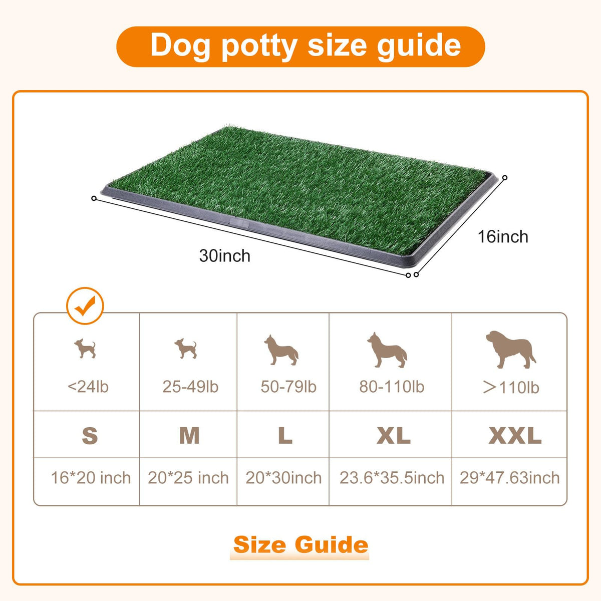 Dog Grass Pad with Tray 16x20in E656822