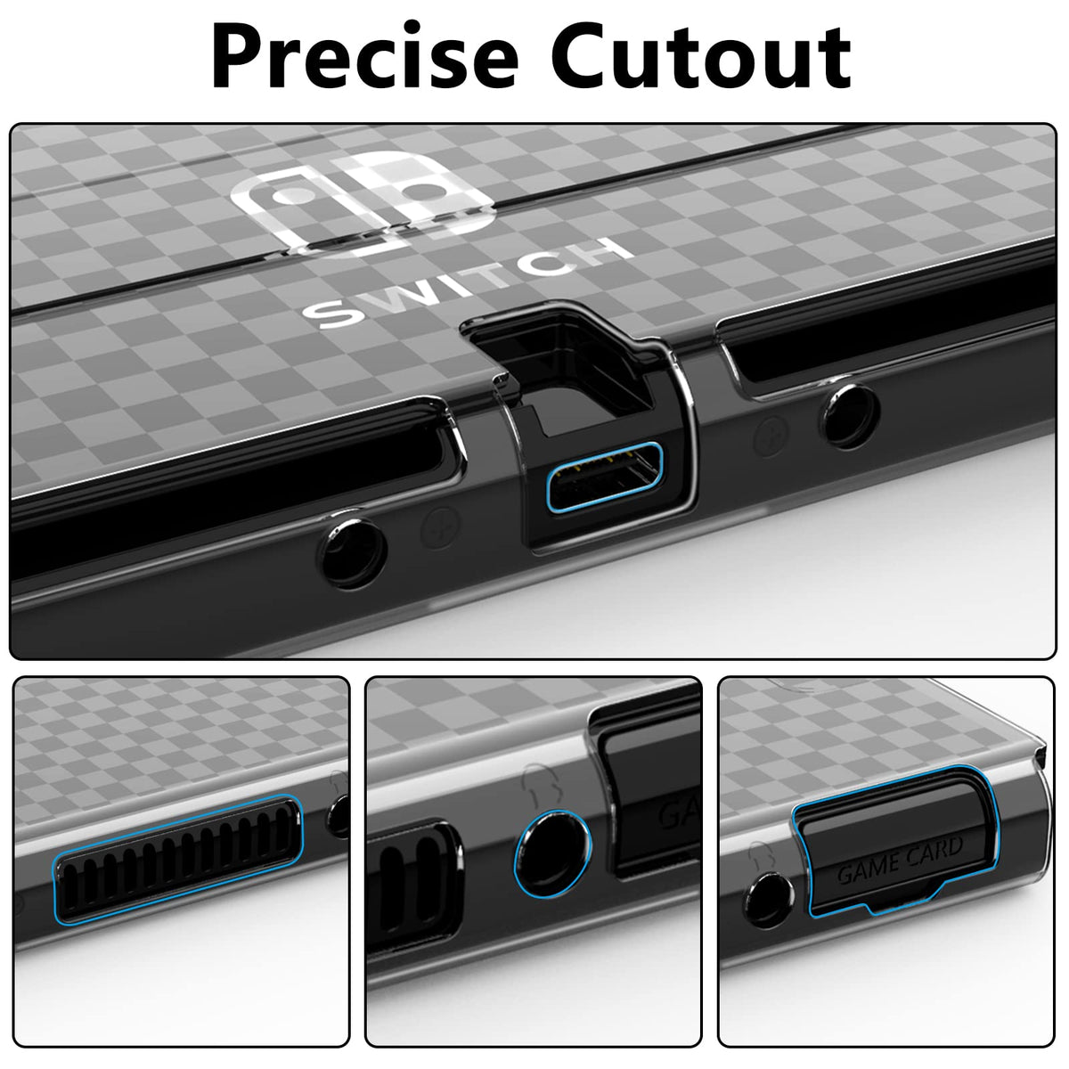 Switch OLED Dockable Hard PC Case with Thumb Stick Caps M12853