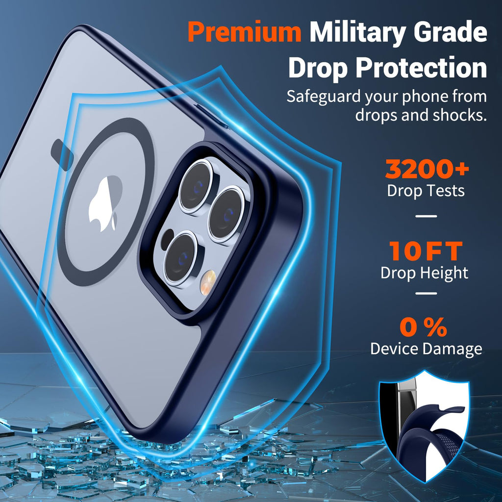 Magnetic iPhone 13 Pro Max Case Navy Blue H2071