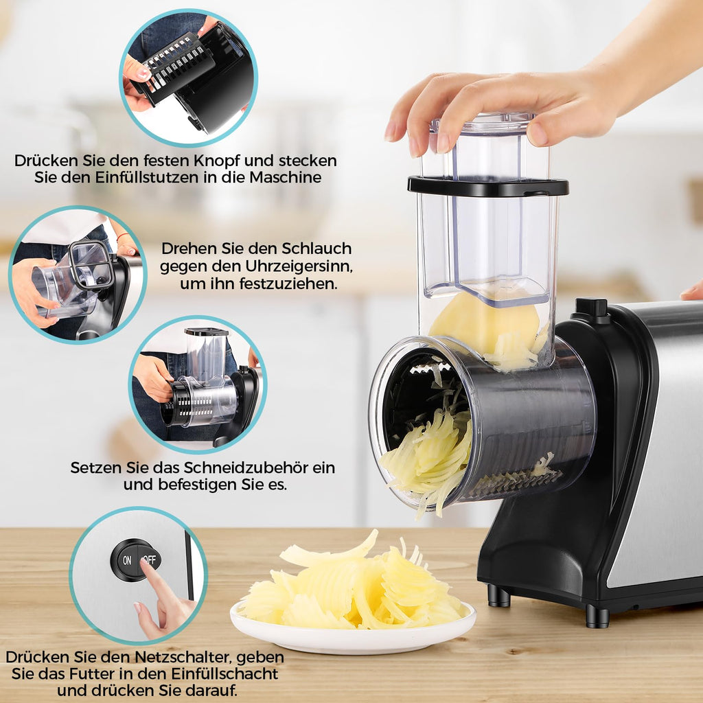 Electric Stainless Steel Vegetable Slicer with 5 Blades C809241