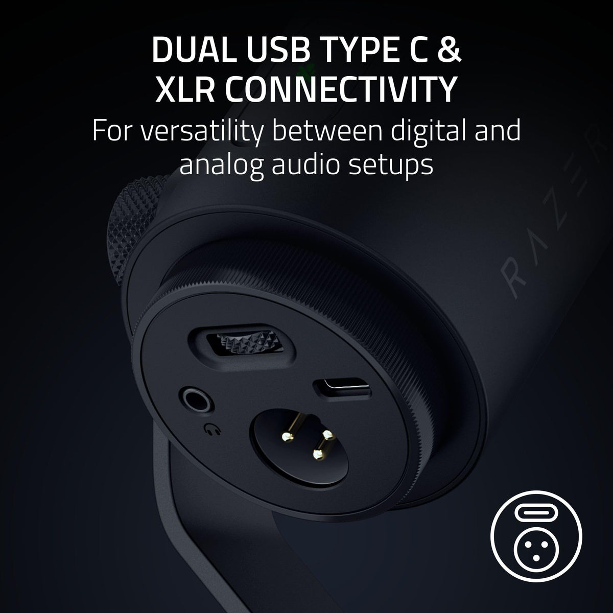 Black Dynamic USB Type C & XLR Microphone R26375