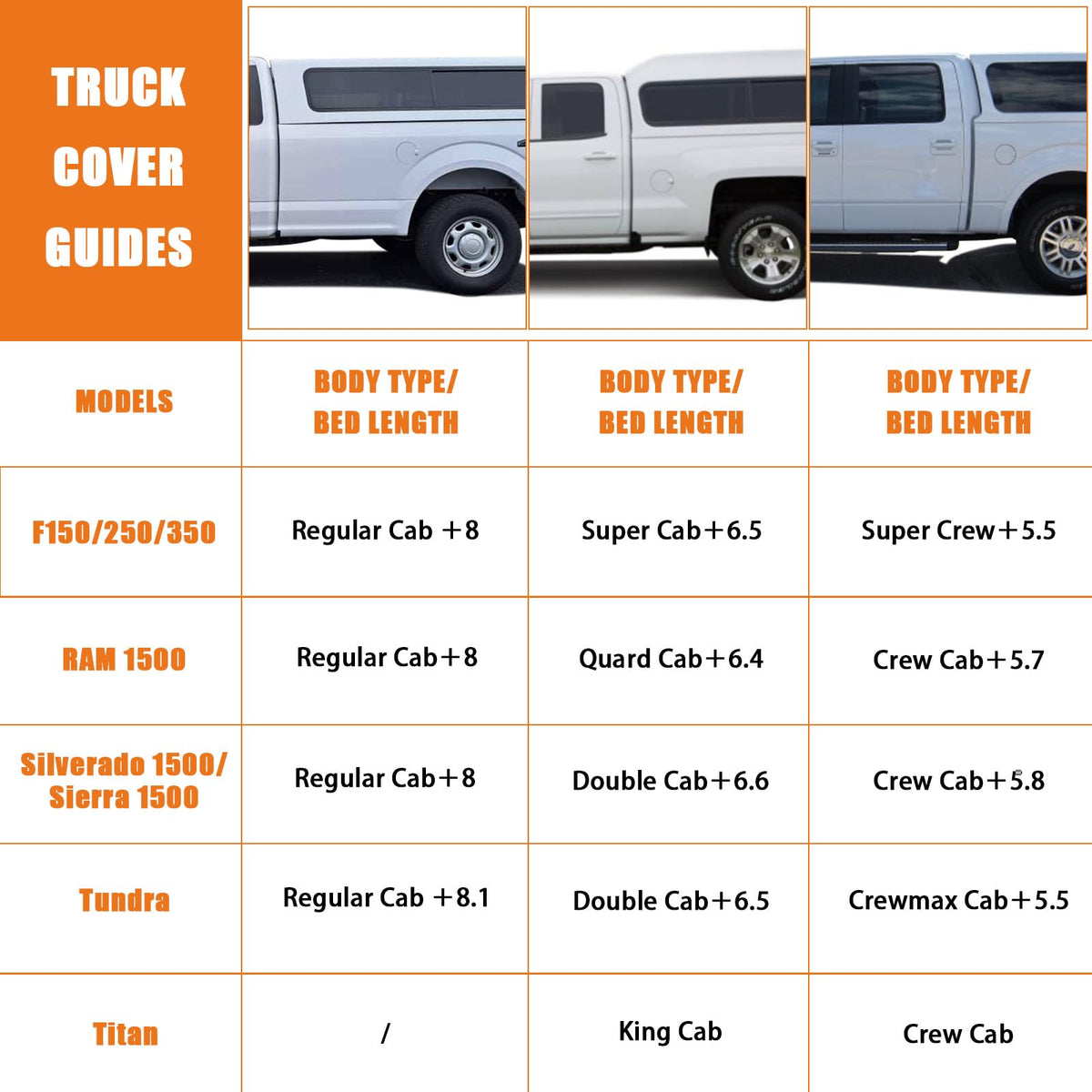 Waterproof Truck Cover for CrewCab 5.5/5.7/5.8 ft with Camper Shell Topper O474272