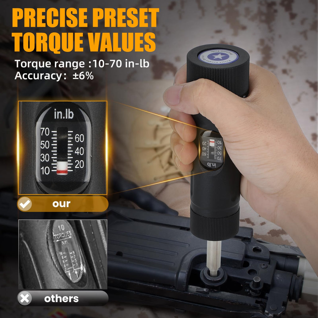 Torque Screwdriver with 12 Pieces Interchangeable Bits 1/4" Drive Black P93173