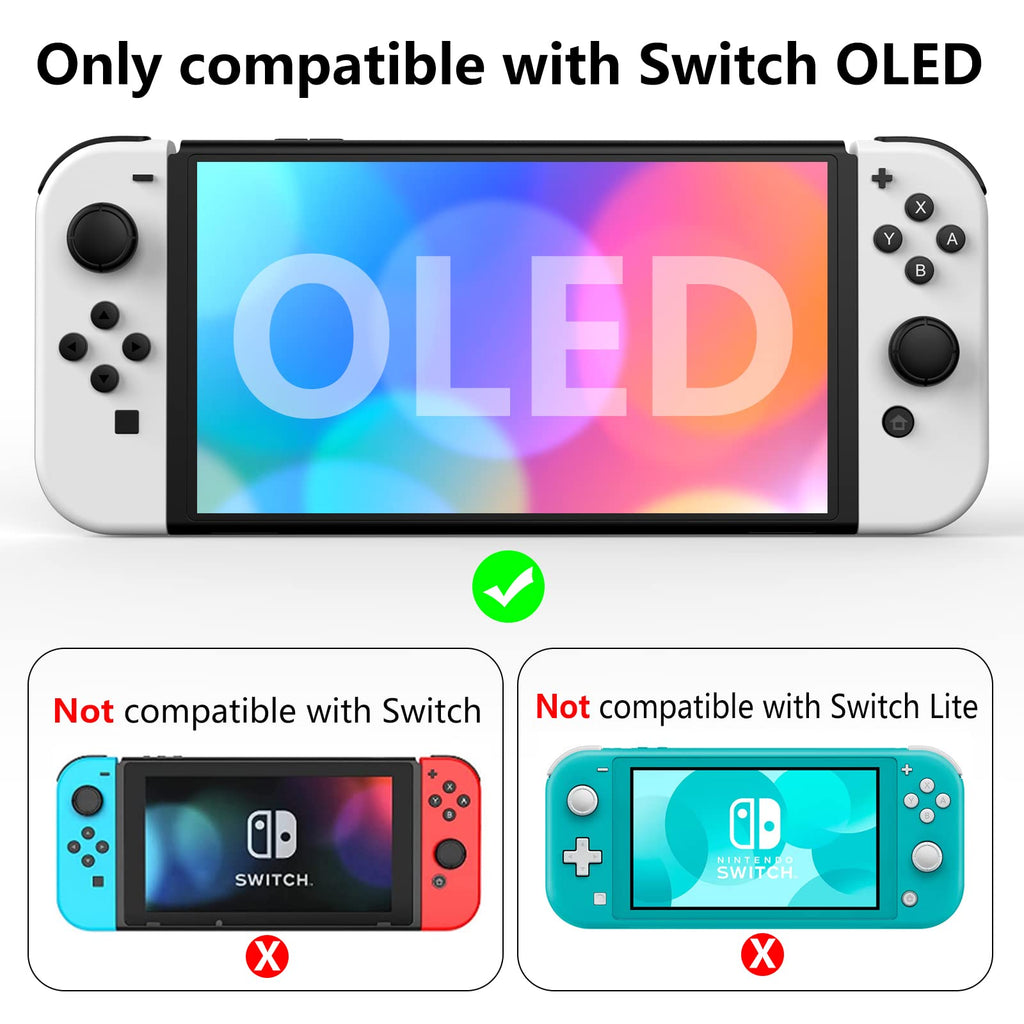 Switch OLED Dockable Hard PC Case with Thumb Stick Caps M12853
