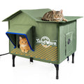 Heated Outdoor Cat House with Elevated Base W845775