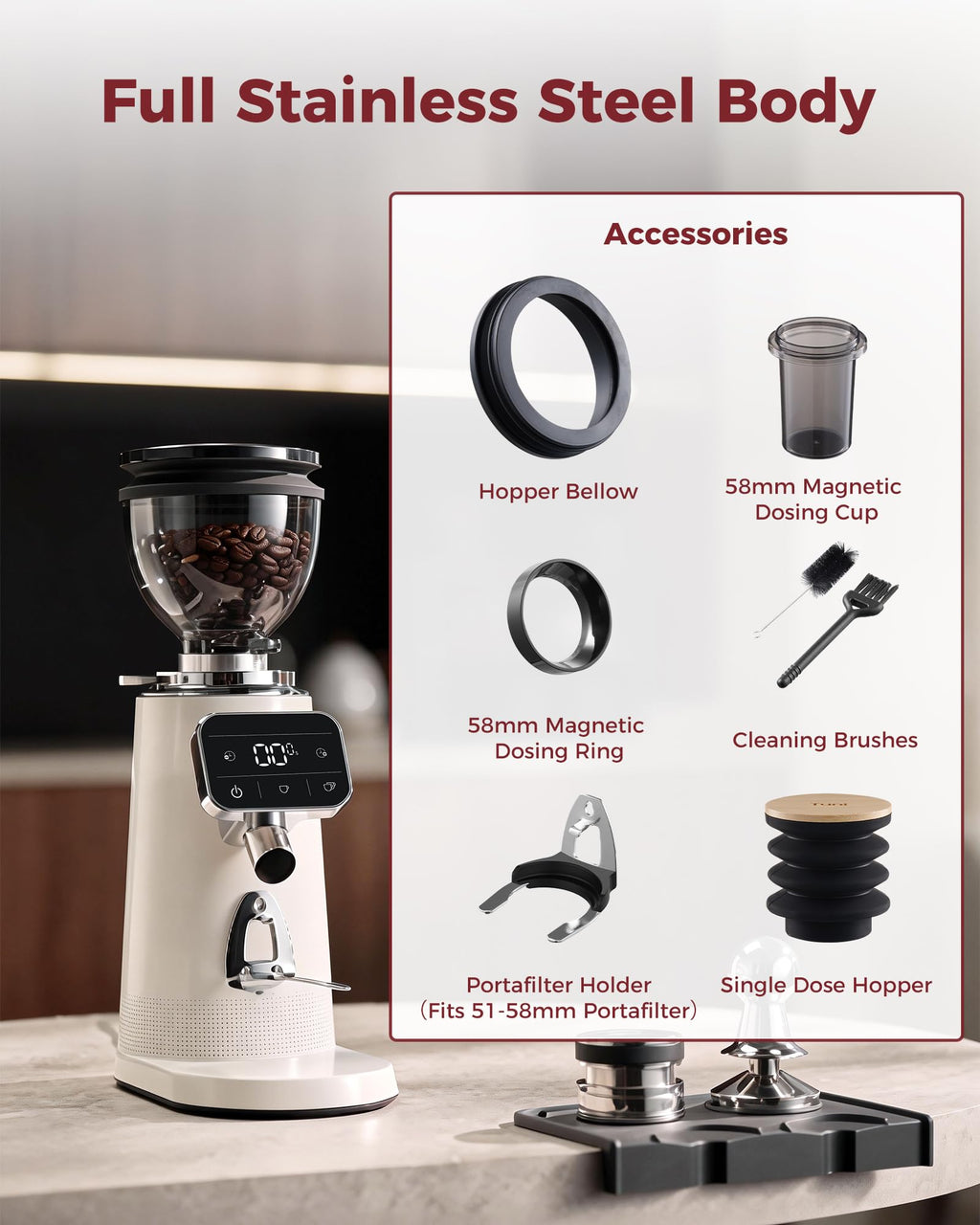 64mm Flat Burr Coffee Grinder M503