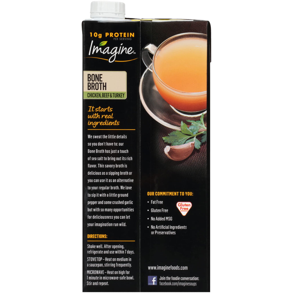 Bone Broth Chicken Beef Turkey 32 Oz Pack of 12 U3976