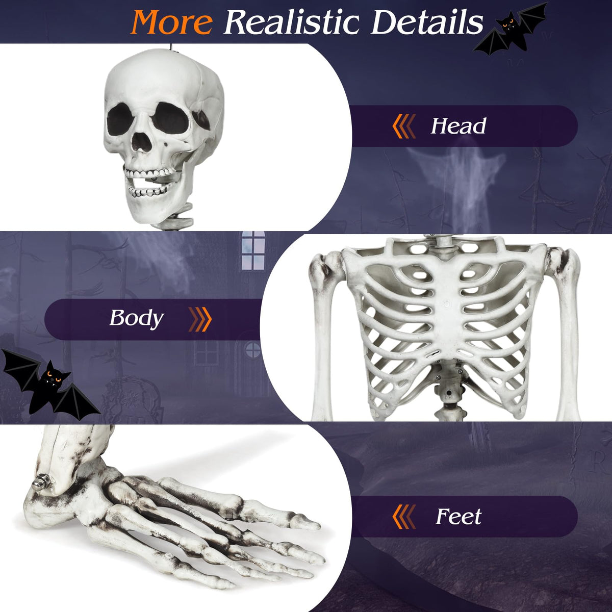5.4 FT Posable Skeleton Decoration O7931