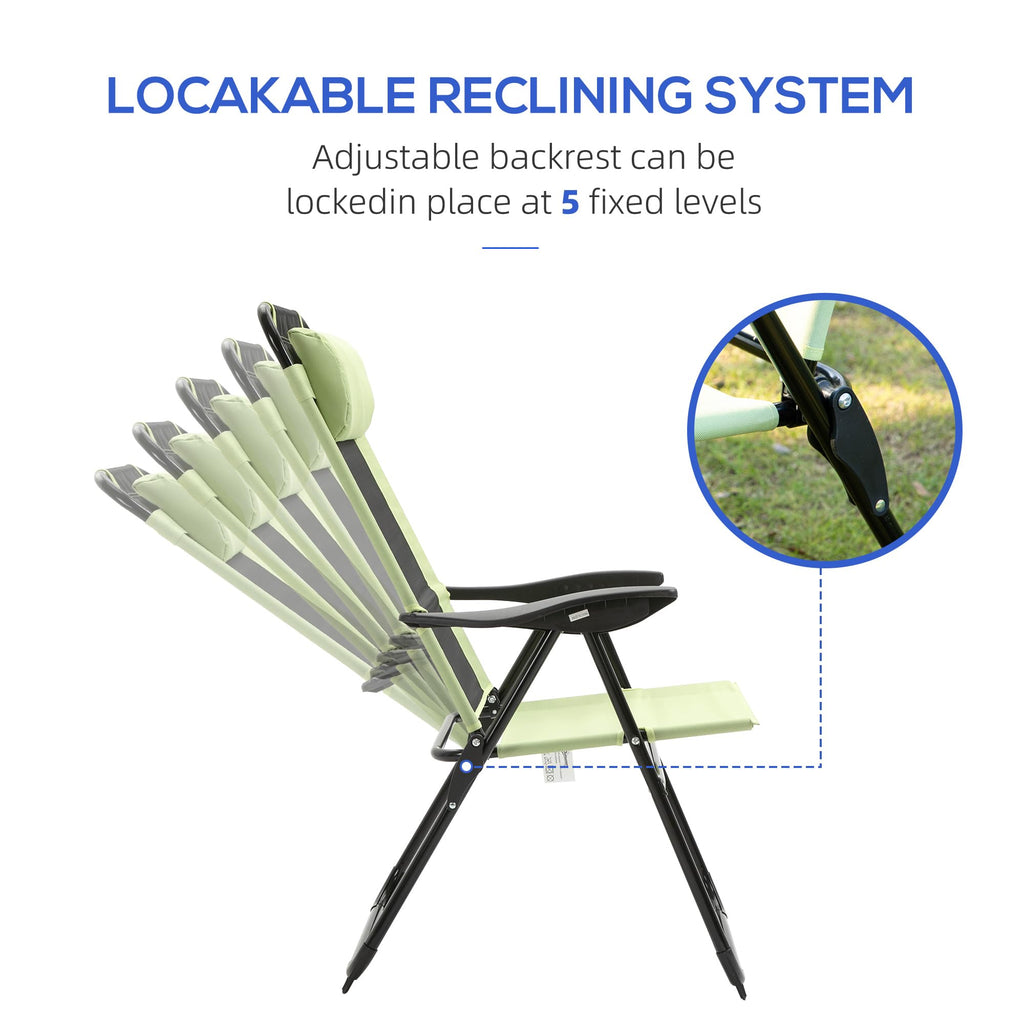Folding Patio Dining Chairs Set of 2 Green X2554