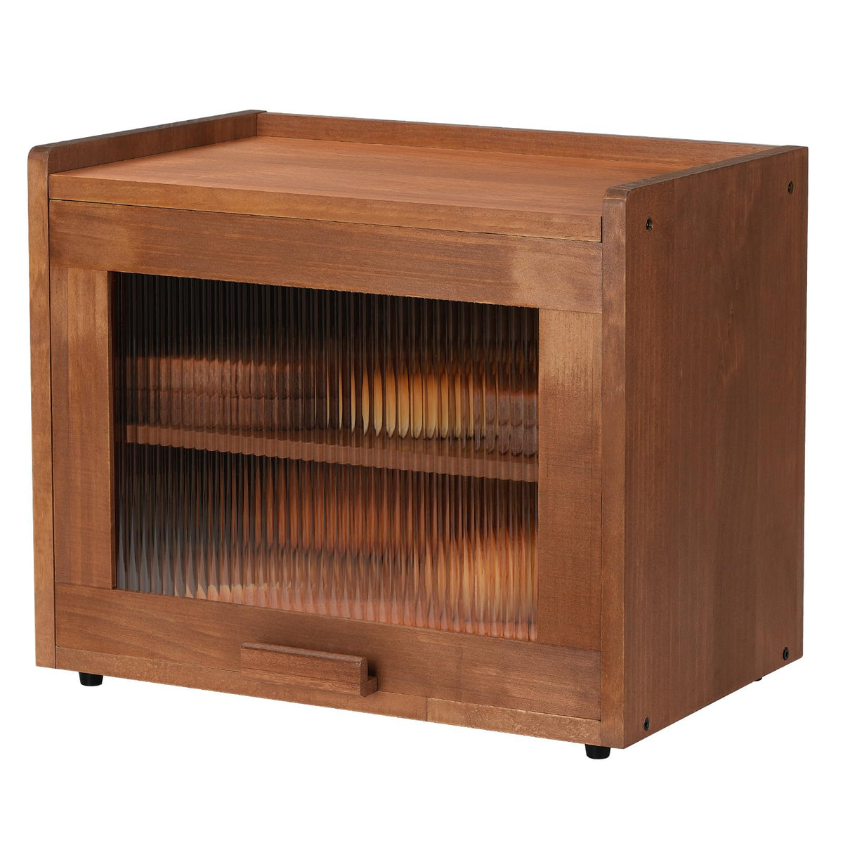 Brown 2 Tier Wooden Bread Box A619563