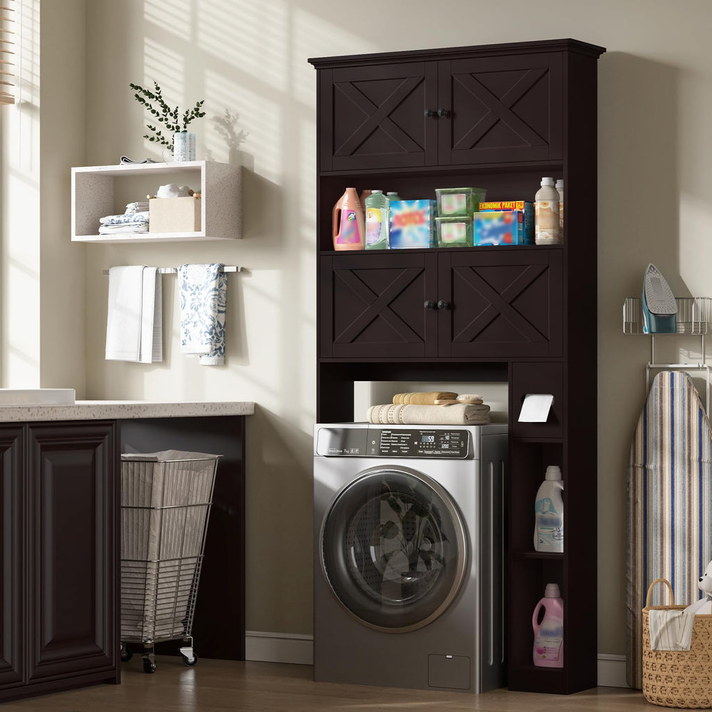 Over The Toilet Storage Cabinet with Doors & Paper Holder H7614