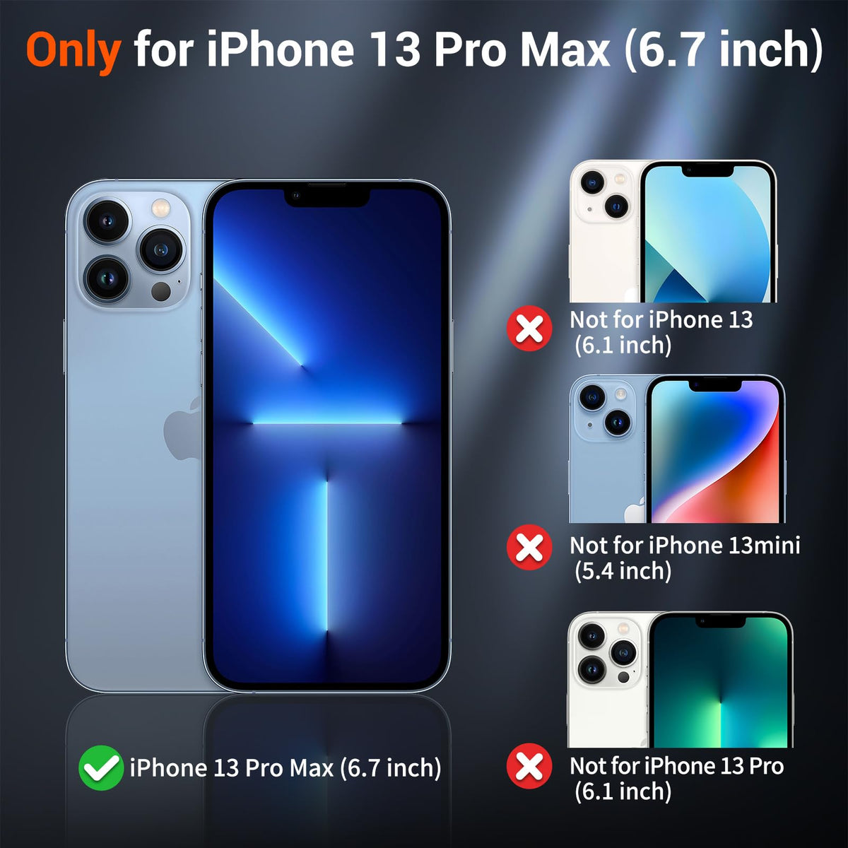 Magnetic iPhone 13 Pro Max Case Navy Blue H2071