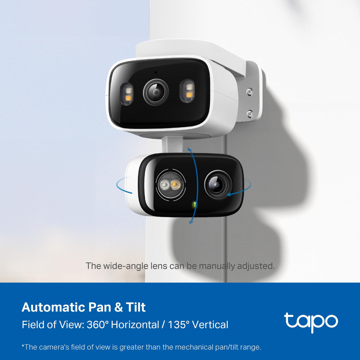 2K Indoor/Outdoor Dual Lens Pan/Tilt Wired Security Camera M37863