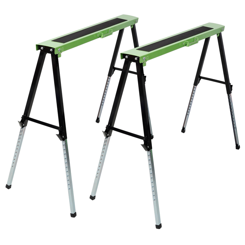 2 Pack Heavy Duty Steel Folding Sawhorse with Carry Handle M351