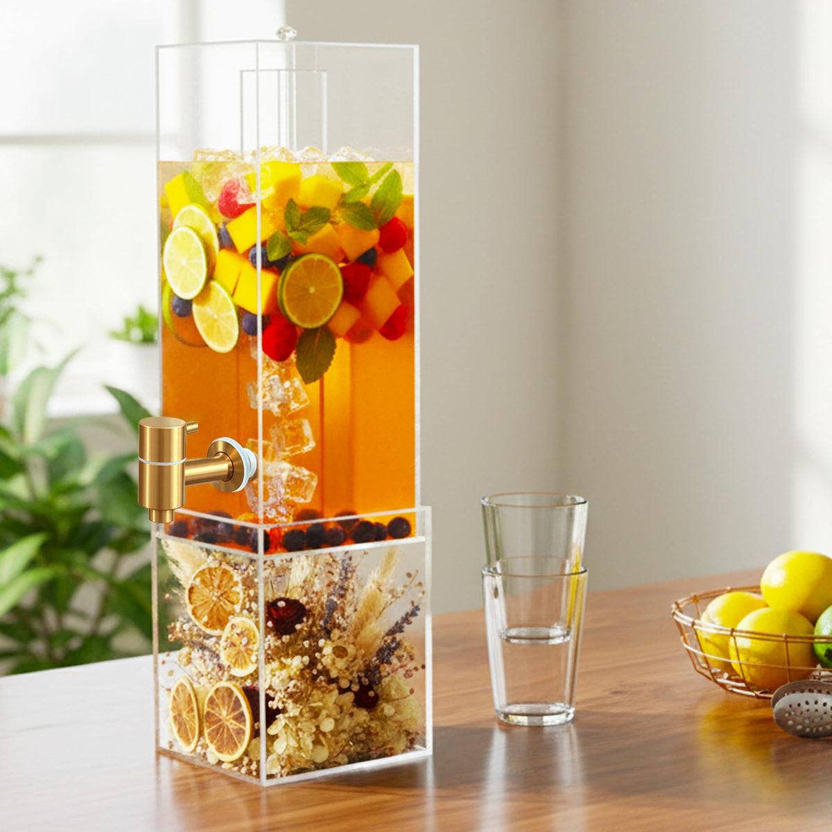 2 Gallon Drink Dispenser with Airtight Valve and Acrylic Stand P34245