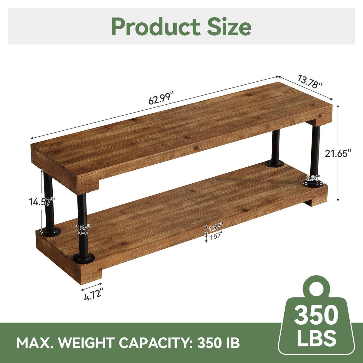 Solid Wood TV Stand for 75-Inch TV F18455