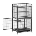 4 Tiers Metal Wire Cat Cage with Wheels A444