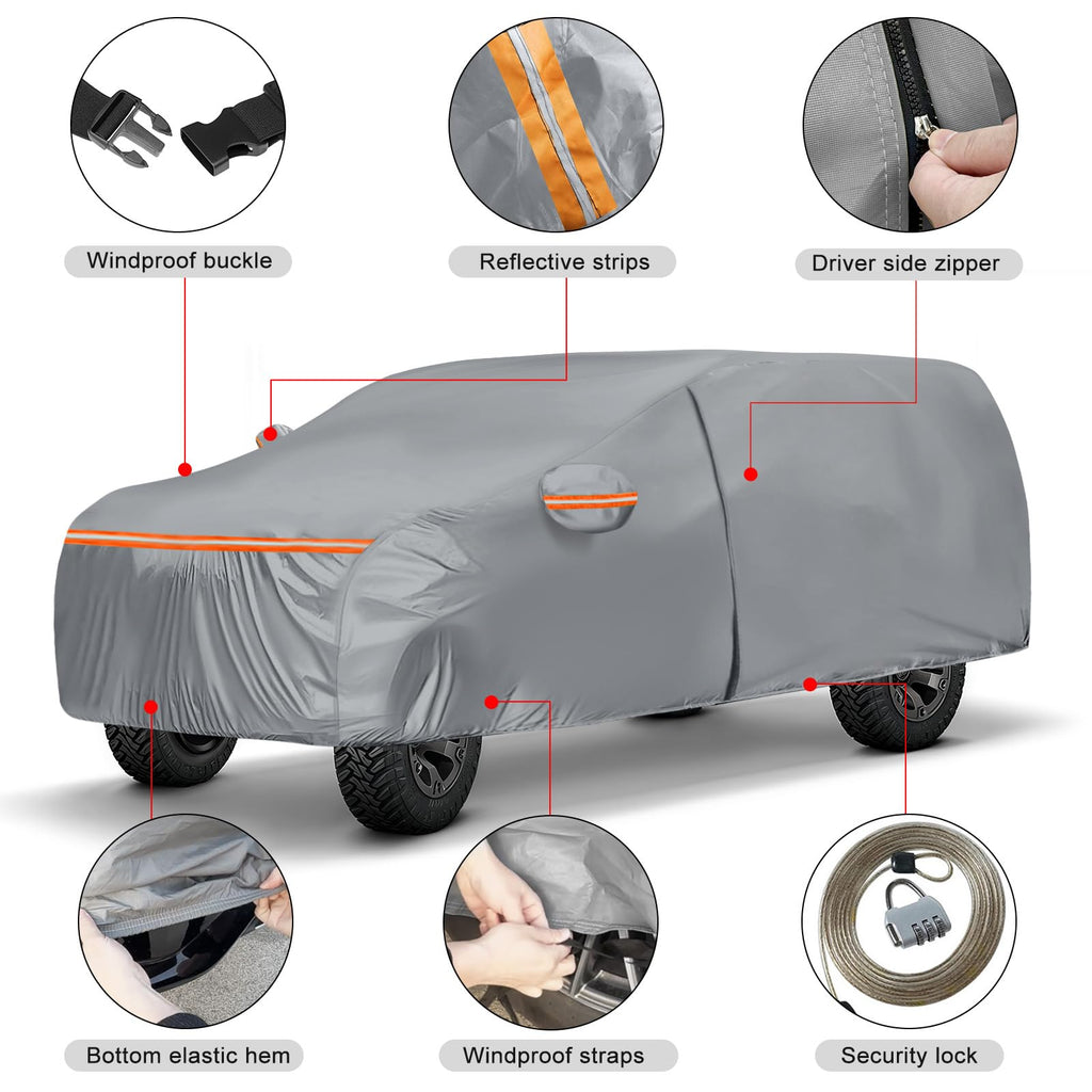 Waterproof Truck Cover for CrewCab 5.5/5.7/5.8 ft with Camper Shell Topper O474272