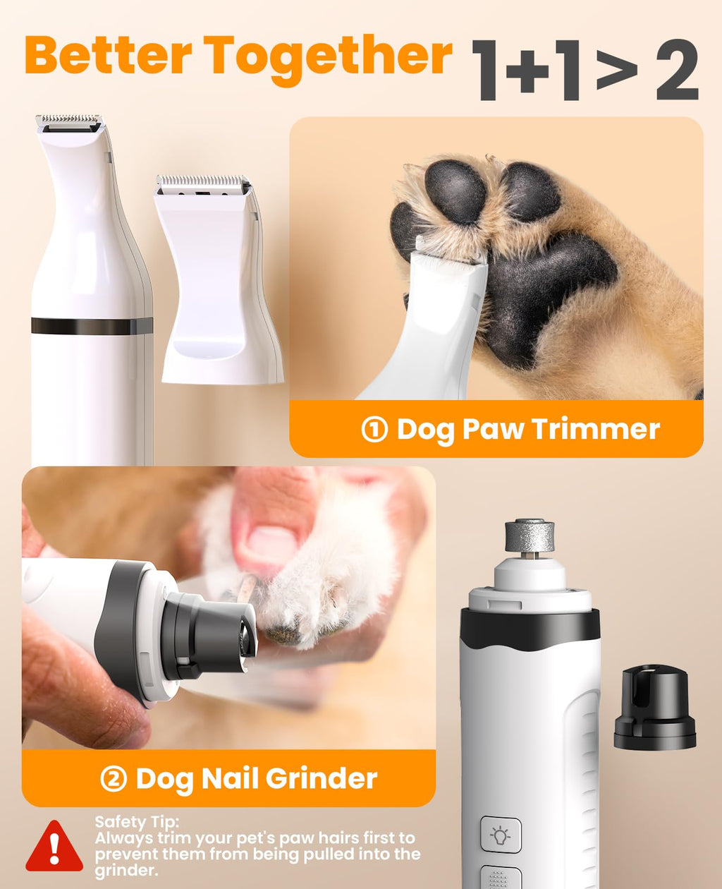 Dog Shaver Clippers and Nail Grinder Paw Trimmer Kit S5505