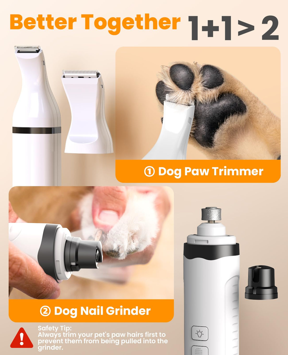 Dog Shaver Clippers and Nail Grinder Paw Trimmer Kit S5505