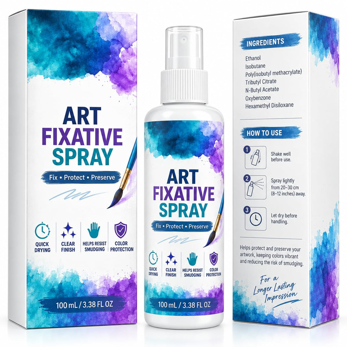 Art Fixative Spray for Pencil & Mixed Media, 4 Pack X256707