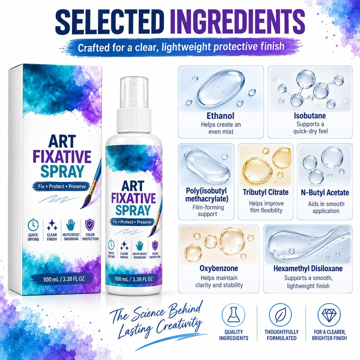 Art Fixative Spray for Pencil & Mixed Media, 4 Pack X256707