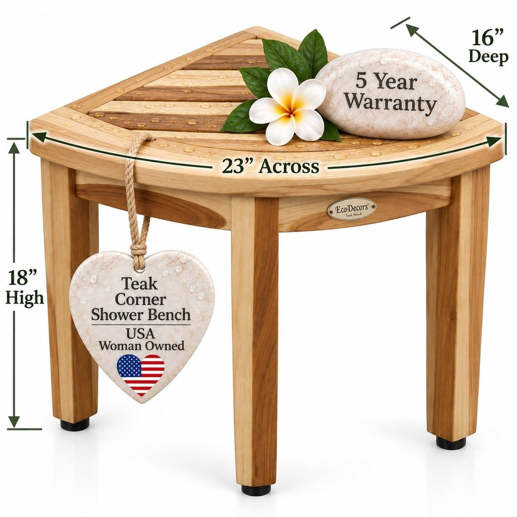 18” Teak Corner Shower Bench J674234