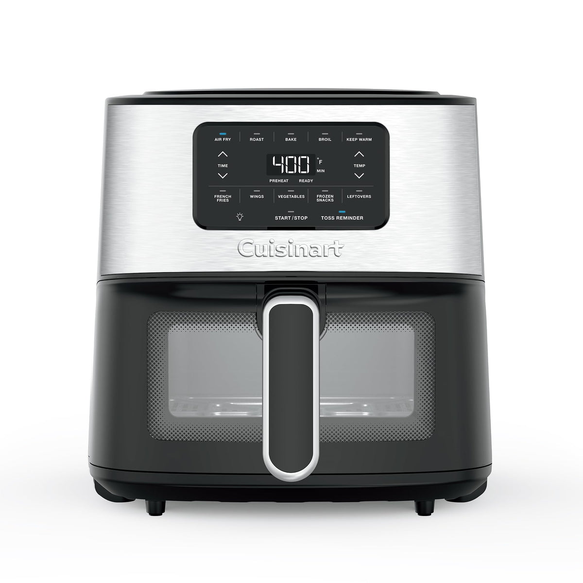 6-Quart Air Fryer with 5 Cooking Functions, Stainless Steel & Black I816