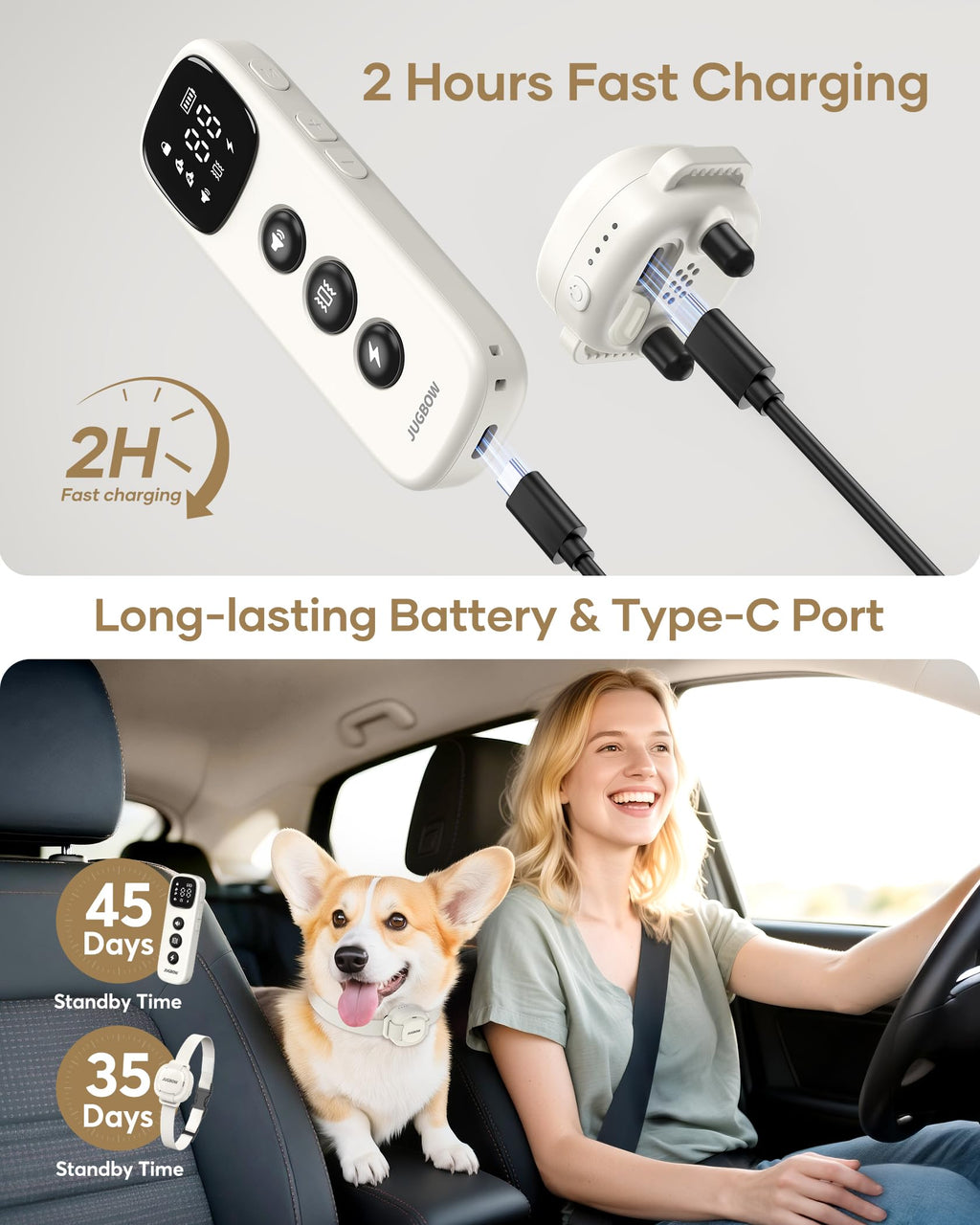 White 4200FT Range Dog Shock Collar N7733