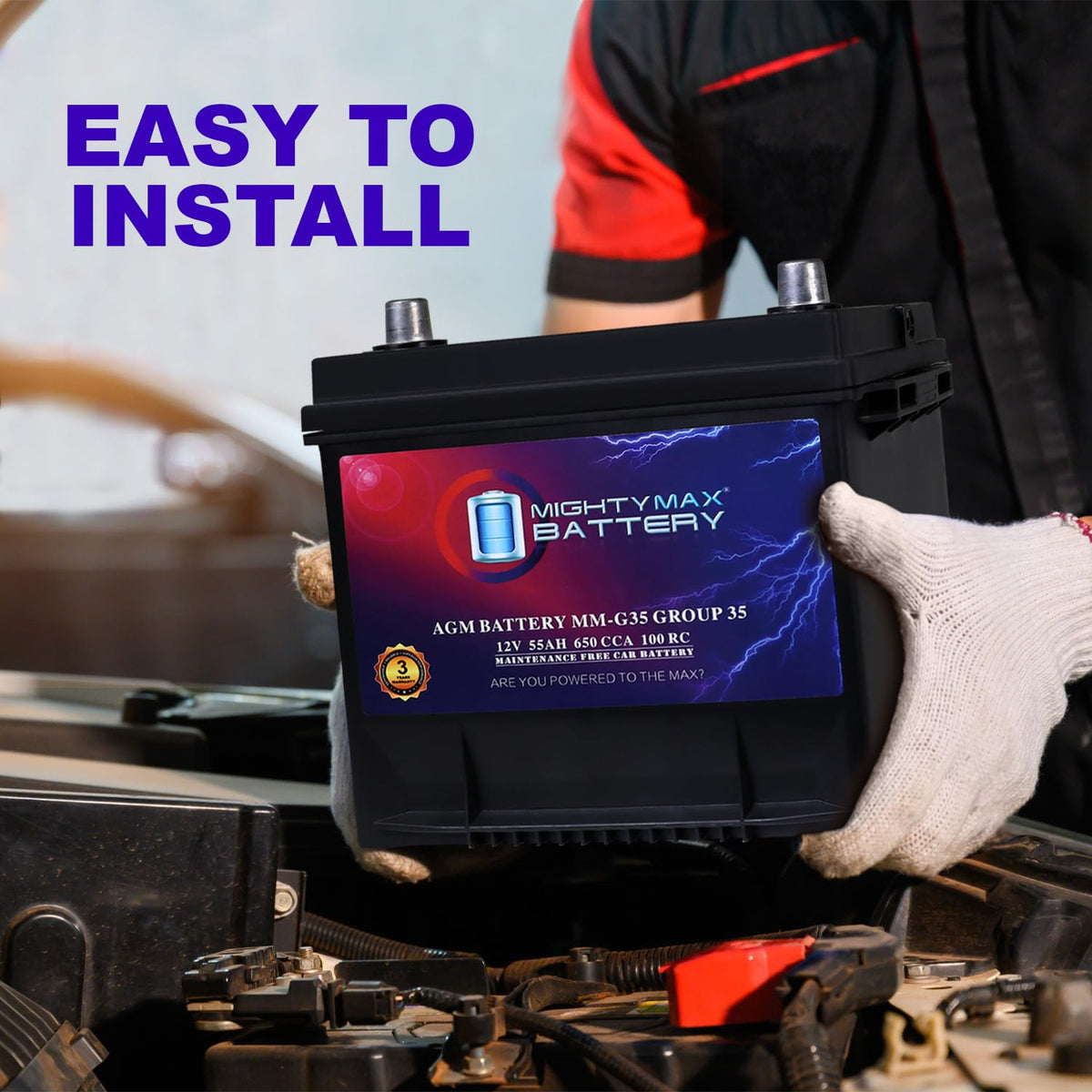 12V 55Ah AGM Replacement Battery C5479