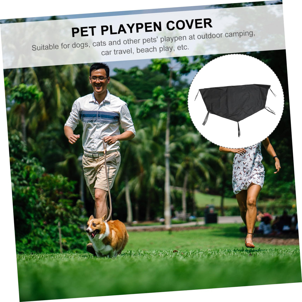 Waterproof Dog Playpen Roof Cover with Sun Shade 210D Oxford Cloth A8650