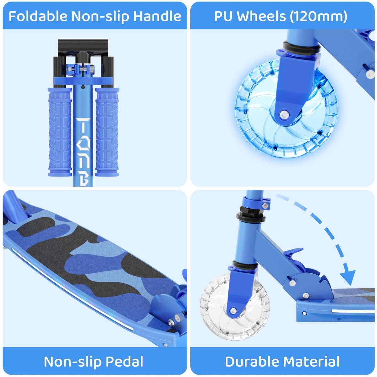 2 Wheel Adjustable Height Foldable Lightweight Kick Scooter M453