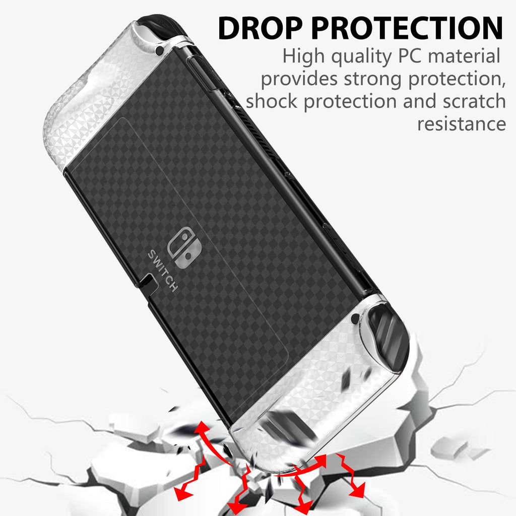 Switch OLED Dockable Hard PC Case with Thumb Stick Caps M12853