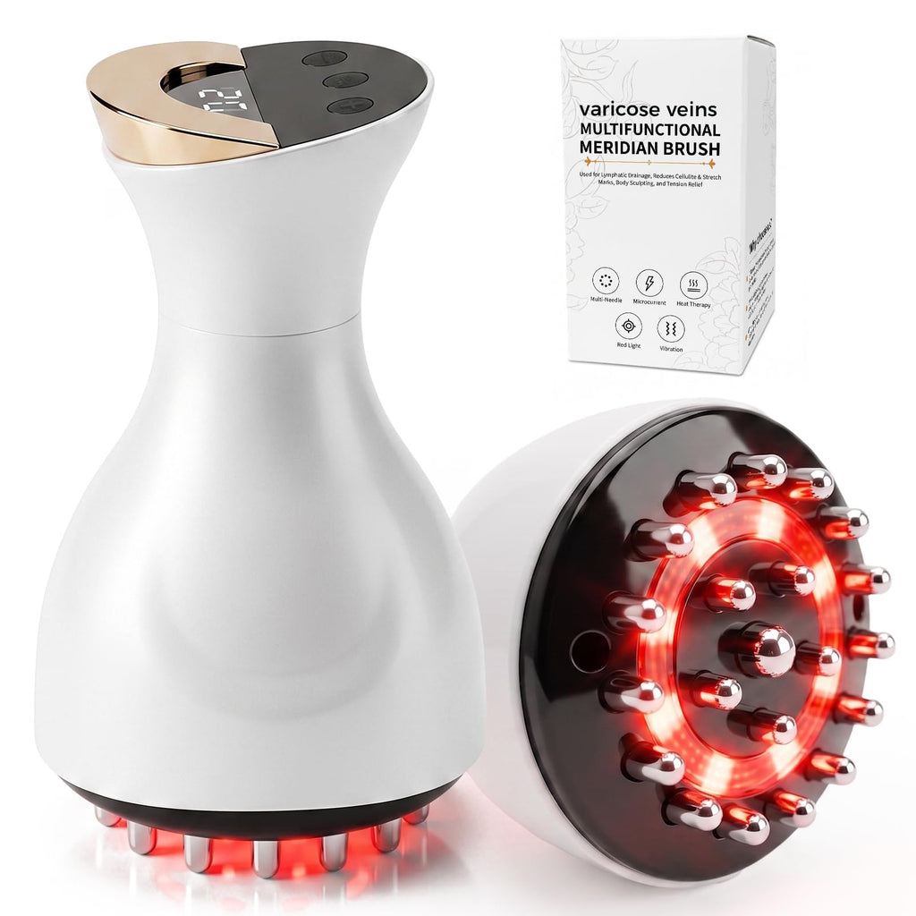 White Calf, Foot & Knee Massager with Heat, Light & Vibration Y933