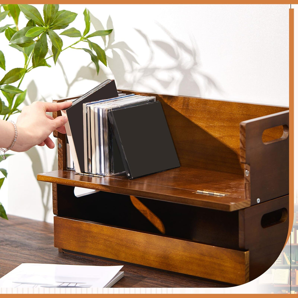 2 Set Wooden CD Storage Box T682